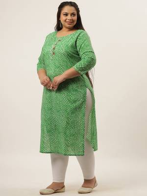 Green printed cotton kurtas-and-kurtis 5
