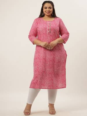 Pink printed cotton kurtas-and-kurtis 1