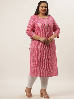 Pink printed cotton kurtas-and-kurtis 2