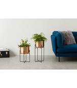 Copper Flower Planter Pot with Stand