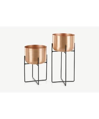 Copper Flower Planter Pot with Stand 2