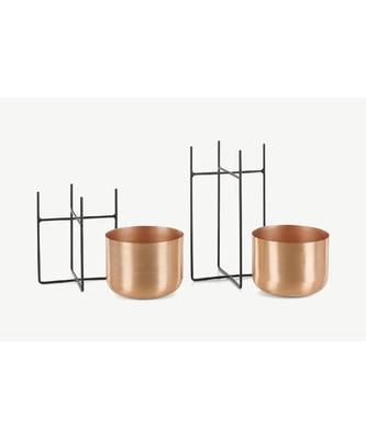 Copper Flower Planter Pot with Stand 4
