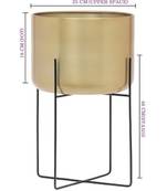 Gold Aluminium Planter Pot with Stand for Home Decor