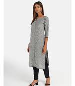 Suta Women's Grey Striped Pure Cotton Kurta Set without Duppata