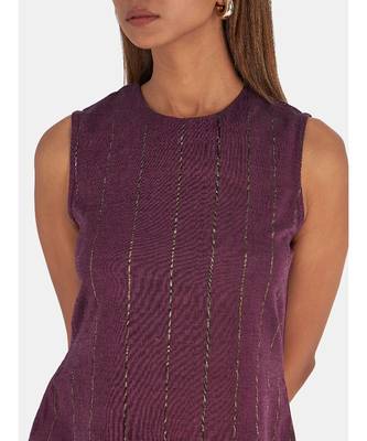 Suta Women's Lavender Striped Cotton Blend Kurta Set without Duppata 3