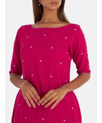 Suta Women's Pink Striped Pure Cotton Kurta Set without Duppata 3
