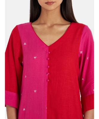 Suta Women's Purple Self Design Pure Cotton Kurta Set without Duppata 2