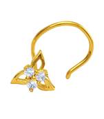 Gold Plated Tri-petals Nosepin with CZ for Women