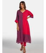 Suta Women's Grey Striped Pure Cotton Kurta Set without Duppata