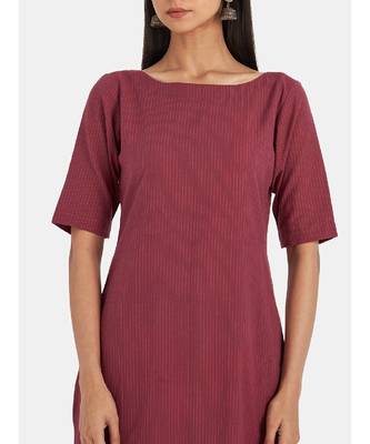 Suta Women's Mustard Solid Pure Cotton Kurta Set without Duppata 1