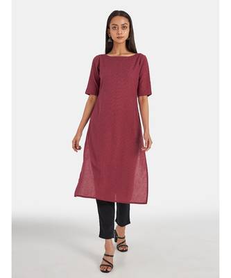 Suta Women's Mustard Solid Pure Cotton Kurta Set without Duppata 4