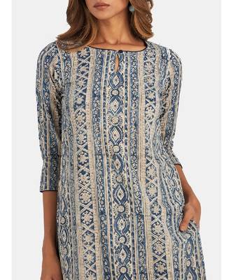 Suta Women's Multi Striped Pure Cotton Kurta Set without Duppata 2