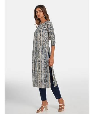 Suta Women's Multi Striped Pure Cotton Kurta Set without Duppata 4