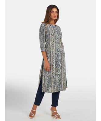 Suta Women's Multi Striped Pure Cotton Kurta Set without Duppata 1