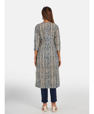 Suta Women's Multi Striped Pure Cotton Kurta Set without Duppata 5