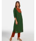 Suta Women's Purple Self Design Pure Cotton Kurta Set without Duppata