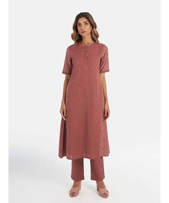 Suta Women's Turquoise Blue Solid Pure Cotton Kurta Set without Duppata 3