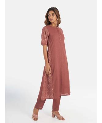 Suta Women's Turquoise Blue Solid Pure Cotton Kurta Set without Duppata 1