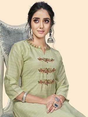 Vbuyz Women'S Hand Work Straight Viscose Pista Stitched Kurta 6