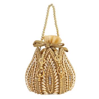 myDsGifts Women's Embellished Lotus Potli Bag 1