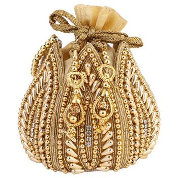 myDsGifts Women's Embellished Lotus Potli Bag 2