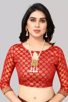 White Vichitra Silk Blend Saree With Fancy Lace And Jacquard Blouse Piece.