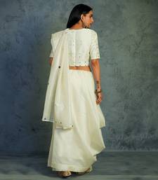 Chanderi Off-white Saree With Full sleeve Blouse 