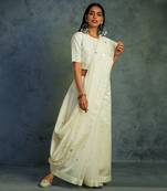Chanderi Off-white Saree With Full sleeve Blouse 