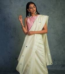 Chanderi Pink Saree With Seeveless Blouse 