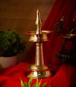 ROLIMOLI Brass kuthuvilakku long Samay Diya set of 1 for pooja Arti Hindu Ritual 6 inch height