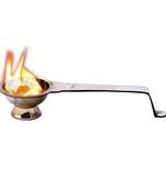 ROLIMOLI Brass Arti Dhuni Diya With Handle 17cm Long Arti Kapoor Diya for pooja havan hindu ritual