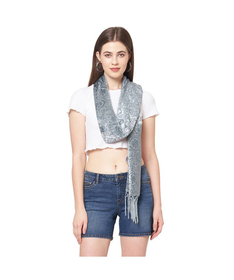 Solid Burnout Velvet Scarf
