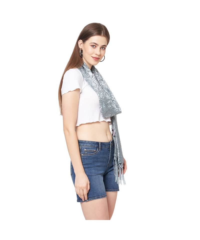 Solid Burnout Velvet Scarf