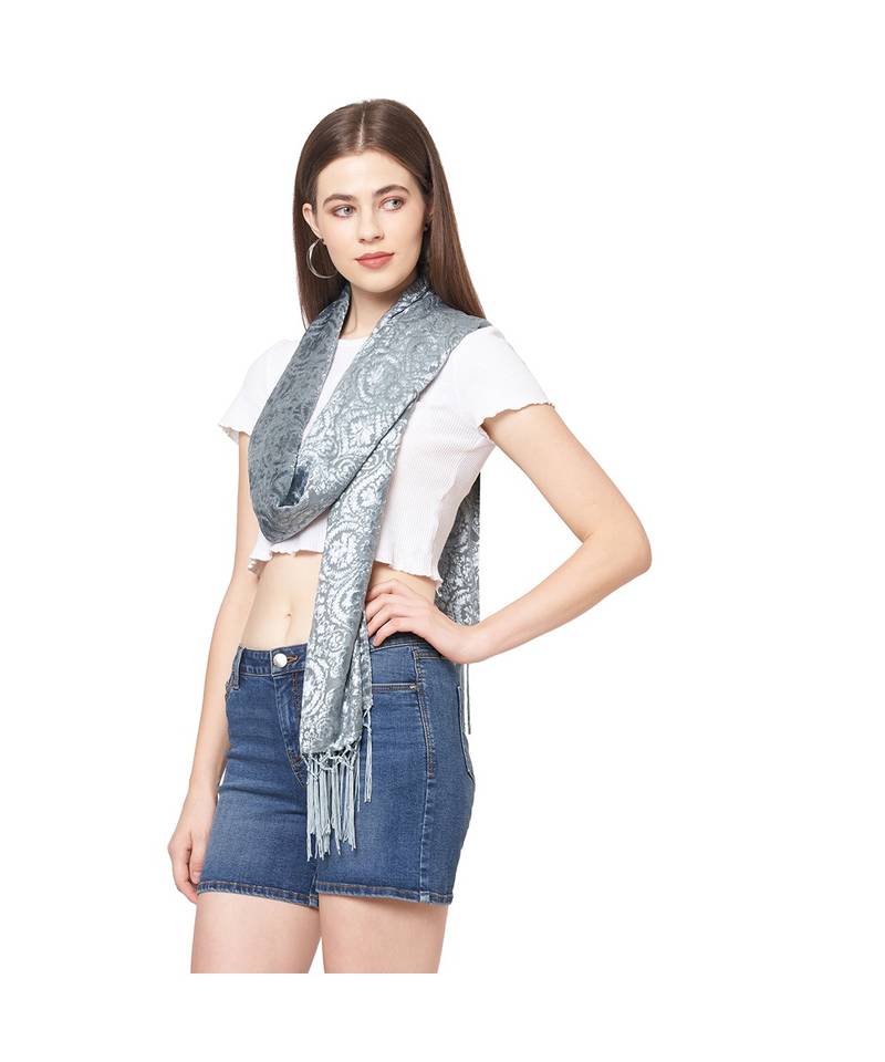 Solid Burnout Velvet Scarf