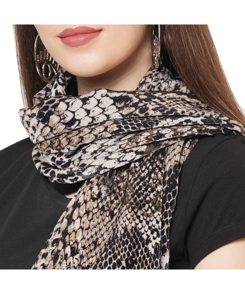Snake Print Velvet Scarf