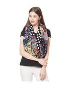Abstract Patchwork Print Velvet Scarf