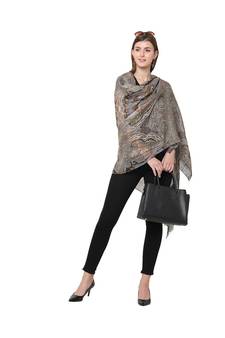 Green Paisley Metallic Scarf