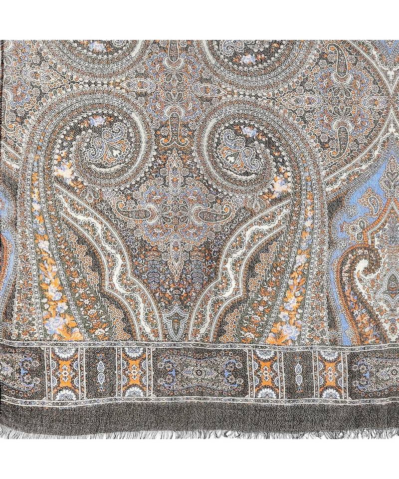 Green Paisley Metallic Scarf