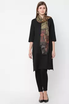 Mix Print Red Metallic Scarf