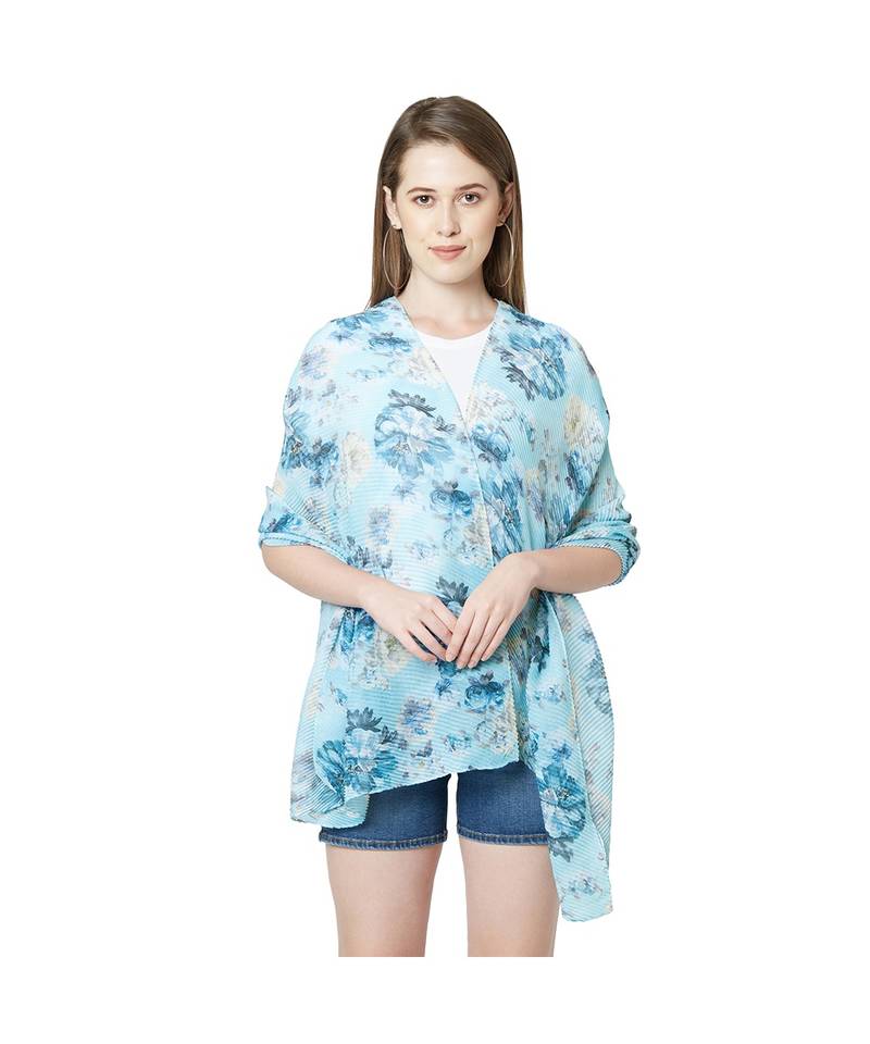 Pleated Scarfs for Women Neck Scarf Head Scarf Gifts for Women 100% Polyster