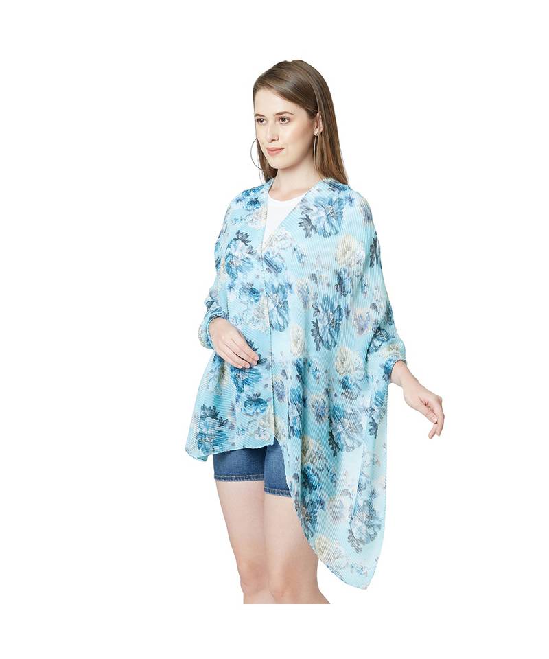 Pleated Scarfs for Women Neck Scarf Head Scarf Gifts for Women 100% Polyster