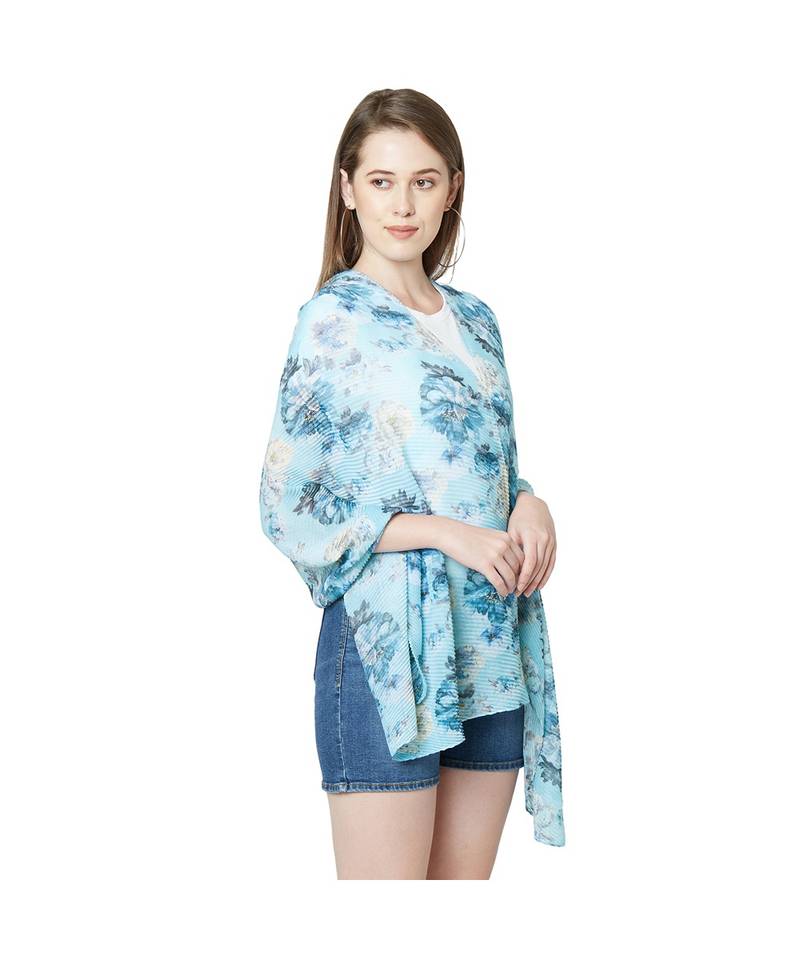 Pleated Scarfs for Women Neck Scarf Head Scarf Gifts for Women 100% Polyster