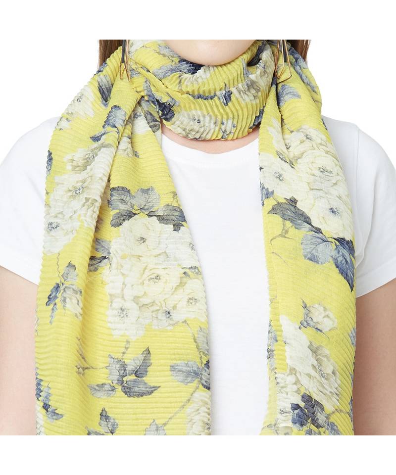 Pleated Scarfs for Women Neck Scarf Head Scarf Gifts for Women 100% Polyster