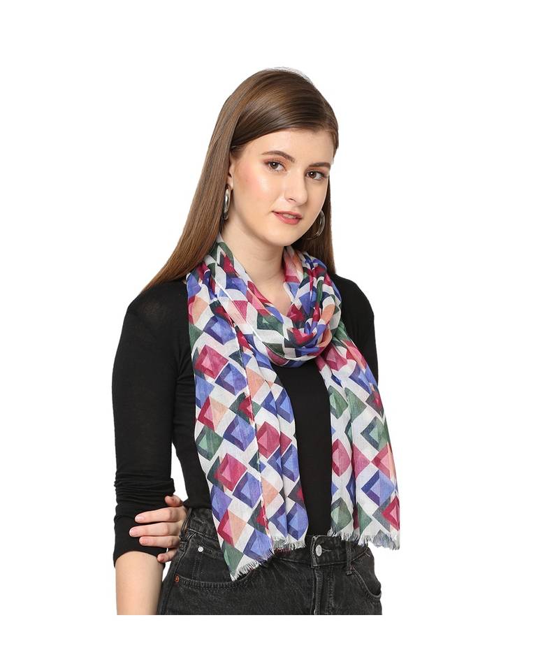 Multicolor Geometrical Printed Scarf
