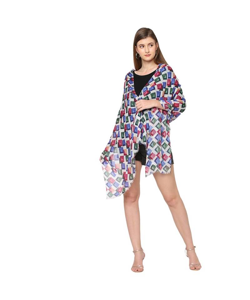 Multicolor Geometrical Printed Scarf