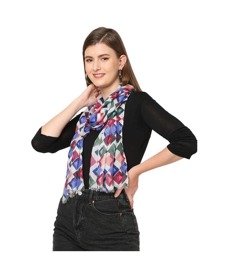 Multicolor Geometrical Printed Scarf