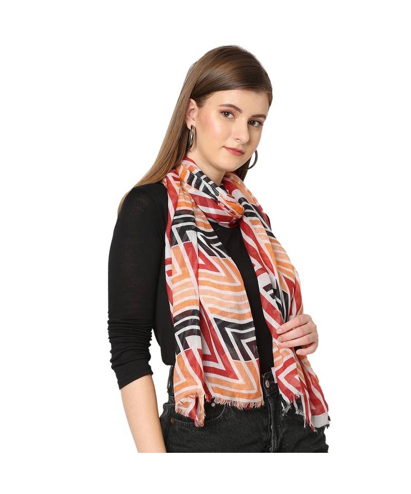 Multicolor Geometrical Printed Scarf