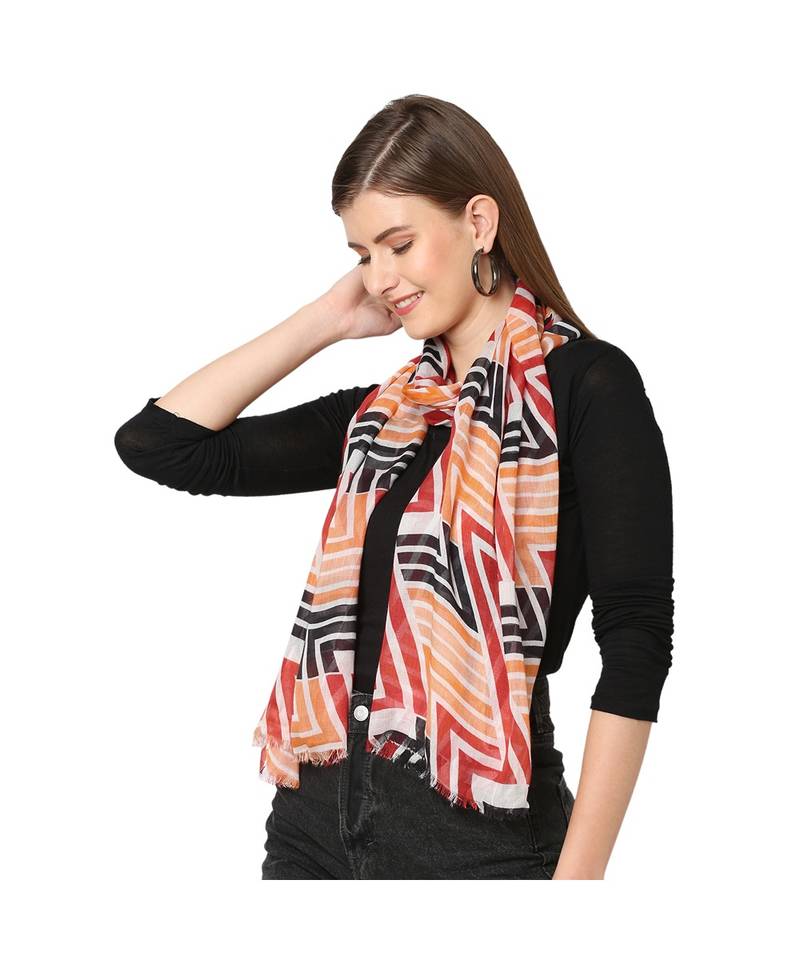 Multicolor Geometrical Printed Scarf