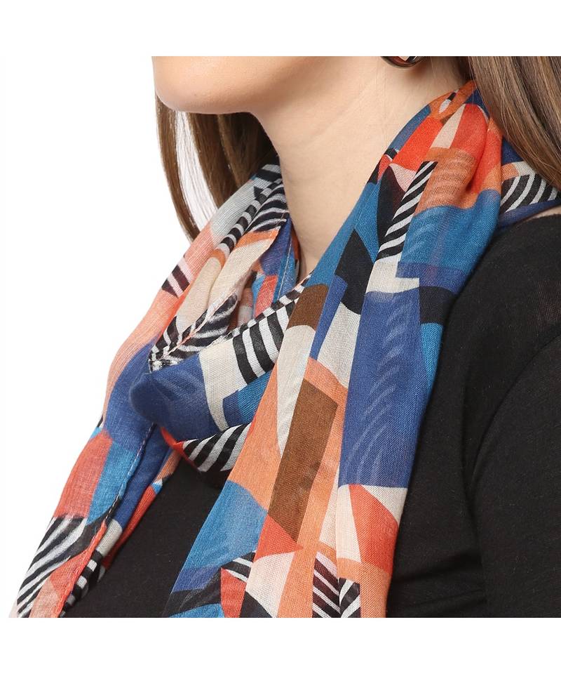 Multicolor Geometrical Printed Scarf
