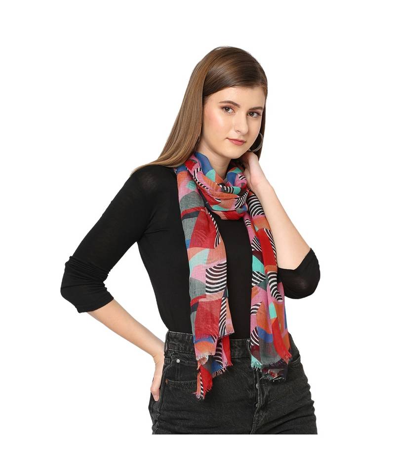 Multicolor Geometrical Printed Scarf